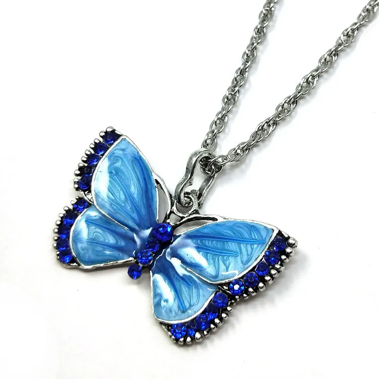 Pendentif papillon bijoux papillon collier de personnalité dames collier papillon en cristal