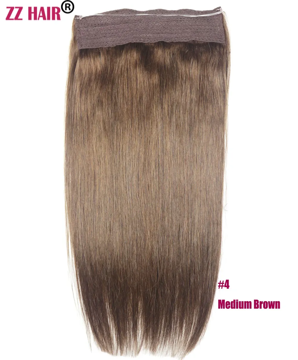 16 "-28" One Piece Set 140g 100% Brésiliens Remy Flip Extensions de Cheveux Humains Fish Line Pas de Clips Naturel Droit