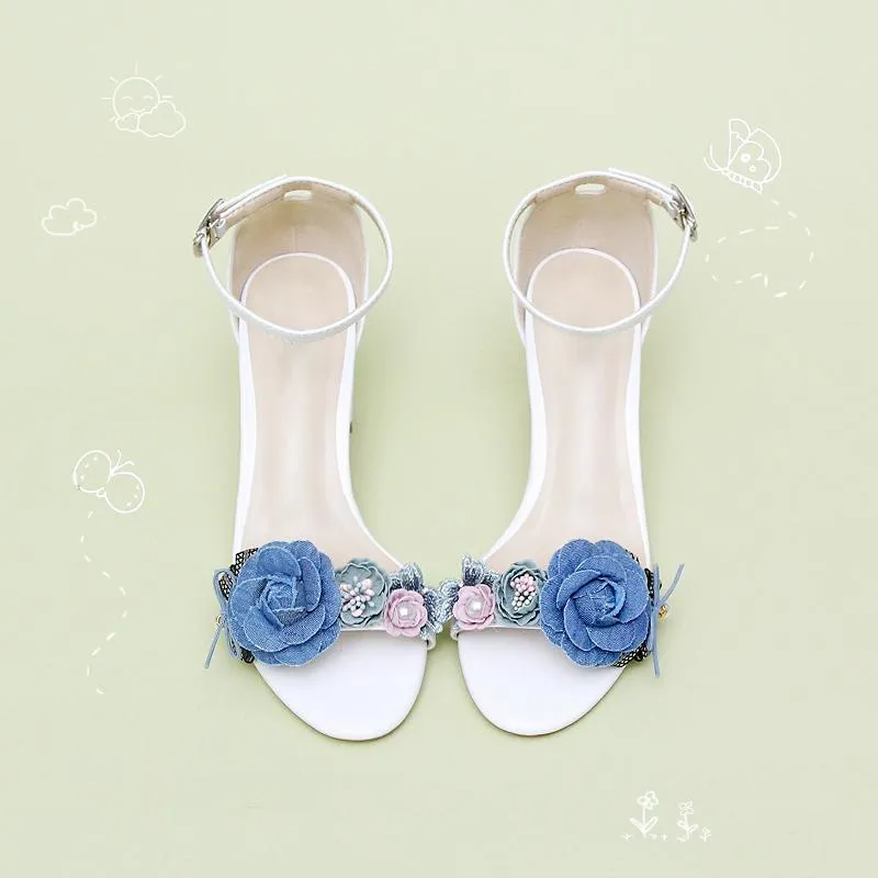 まとめ買い10組 女性サンダル花の結婚式の靴蝶ネクタイホワイトポンプ7cmブロックハイヒールの花嫁の女性足首ストラッププラスサイズ43 麻薬庫sts送料込 靴 付属品 サンダル Camersa Com