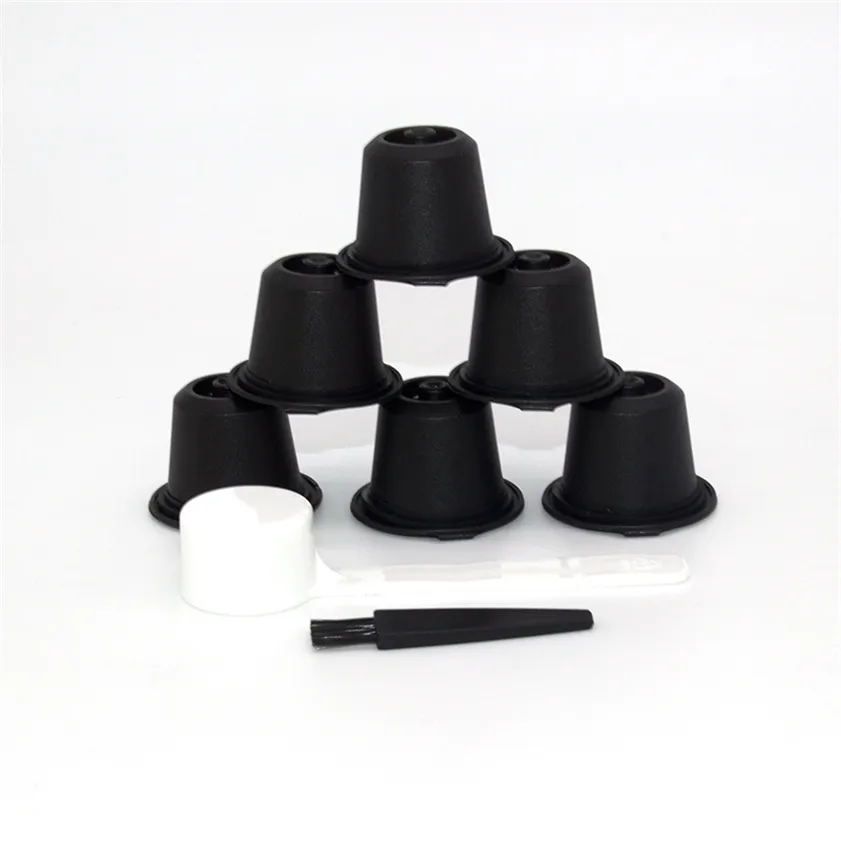 6 PCS Nespresso Riutilizzabile Riutilizzabile Caffè Capsula Filtro Tazza Macchina Plastica 220217