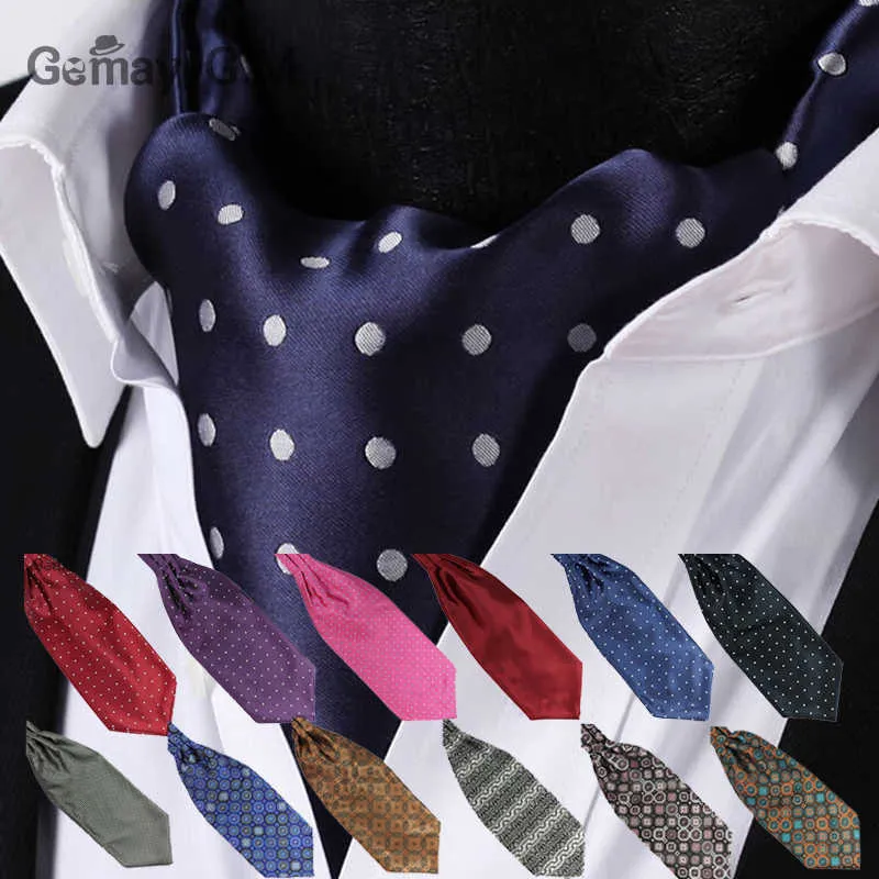 Ascot Tie Cravat Luxury Mens Dots Neck Self para hombres Corbata de boda