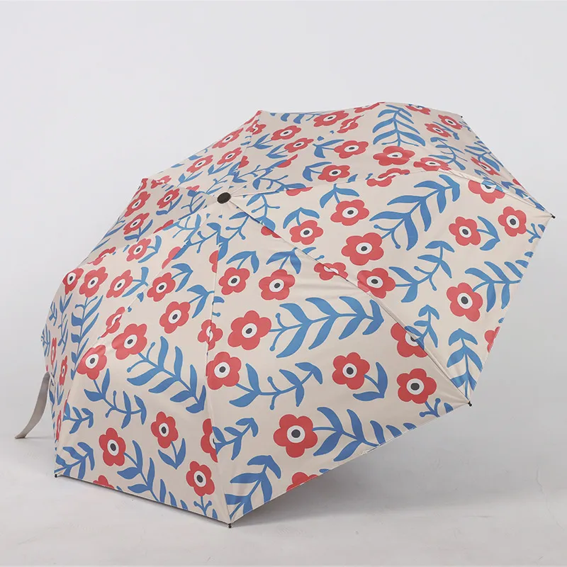 Parapluie pliant à fleurs pour femmes, nouveau Design, pare-soleil anti-uv, à trois plis, Portable, pour la pluie