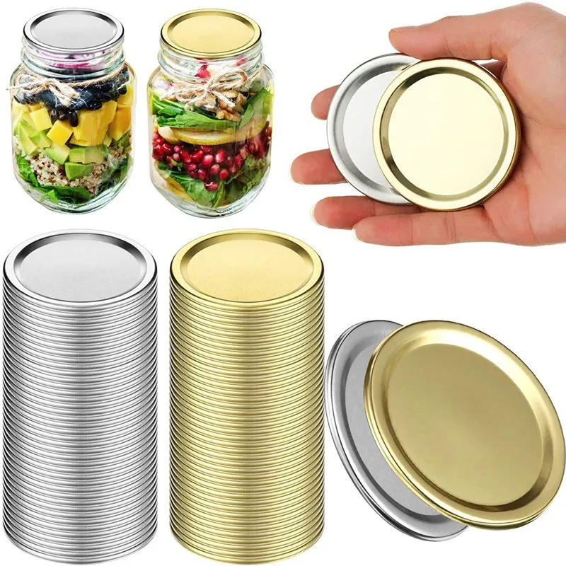 Tapas Para Conservas De 70 Mm (98 Unidades) - Herméticas, De Hojalata Y Reutilizables, Para Frascos De Boca Regular