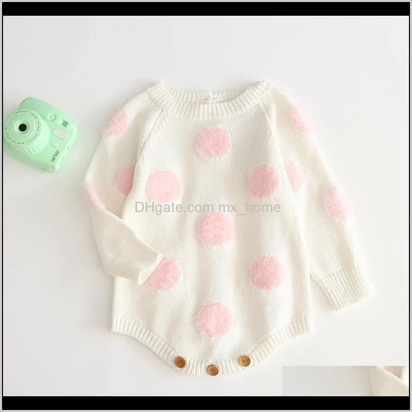 newborn girls autumn knitted rompers long sleeve flocking wool pullover kids onesies girls soft solid outfits 0-3t