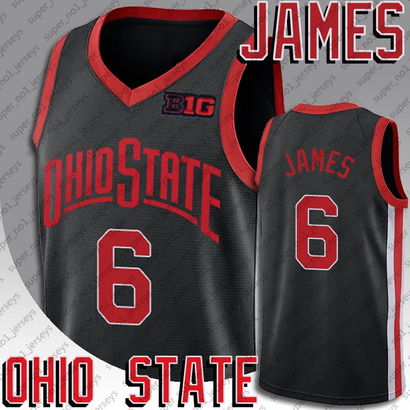 NCAA Ohio State Buckeyes Lebron 6 James Basketball Jersey Irish High School Space Jam 2 Tune Squad Antracite 2021 Alternate Throwback 90s Jersey