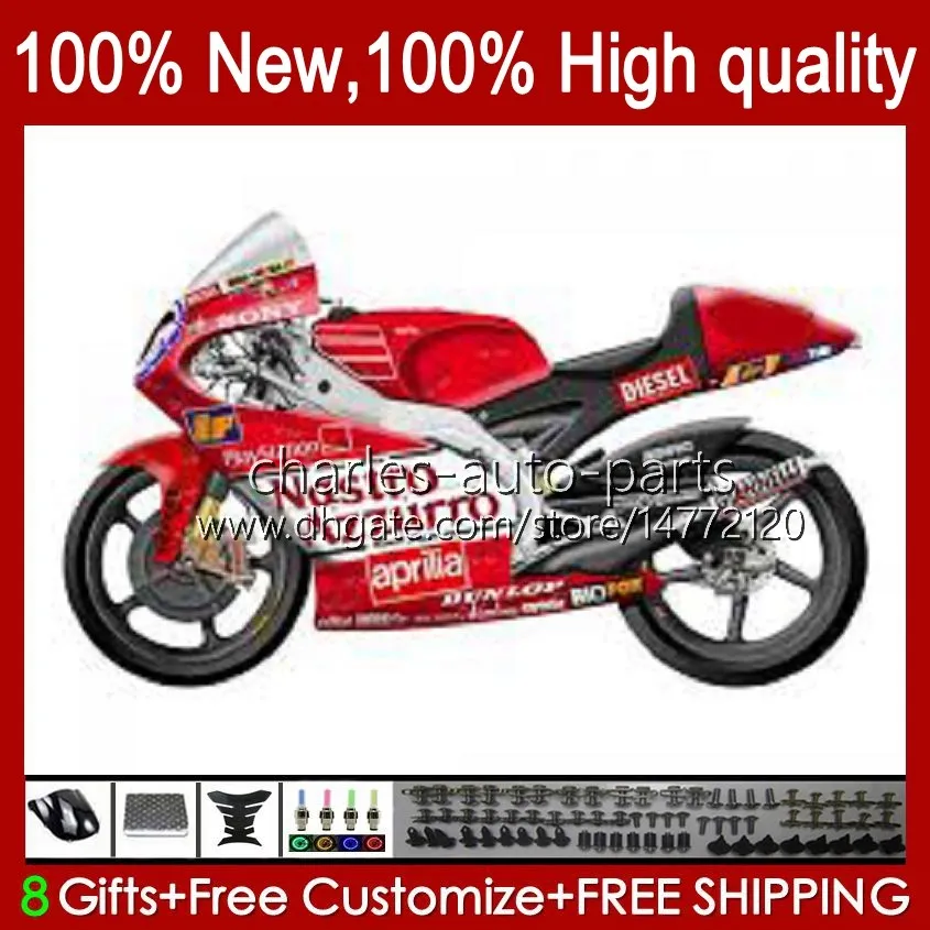 Carrosserie pour Aprilia RS4 RSV-125 RSV125RR RSV125 36No.141 Rouge blanc RSV RS 125 R RR 125RR RS-125 1999 2000 2001 2002 03 04 05 RS125 99 00 01 02 2003 2004 2005 Kit de carénage