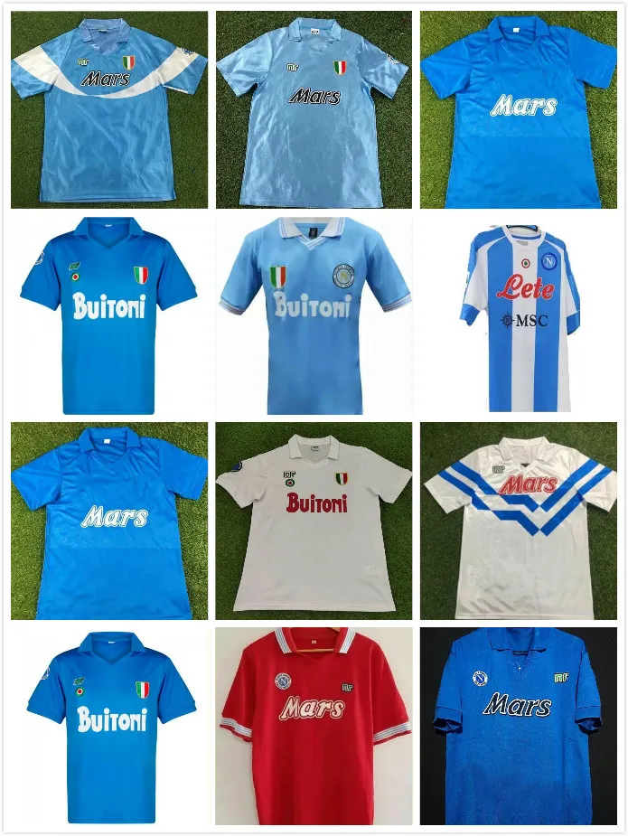 Rétro classique 1986 1987 1988 1989 1991 1992 1993 maillot de football Napoli 86 87 88 89 90 91 92 93 camiseta maillot MARADONA maillot de football