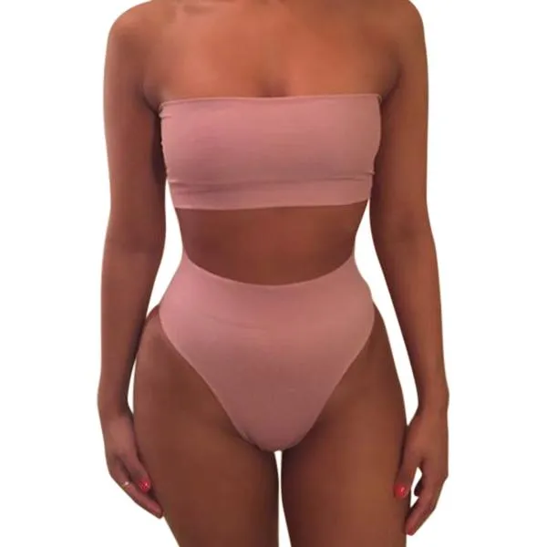 Maillot de Bain Femme 1 Set Femme Maillot de Bain Bikini Bas Prix Sans Rembourrage Couleur Unie Mode Matière Très Fine Respirable Pour Vacances à la Plage