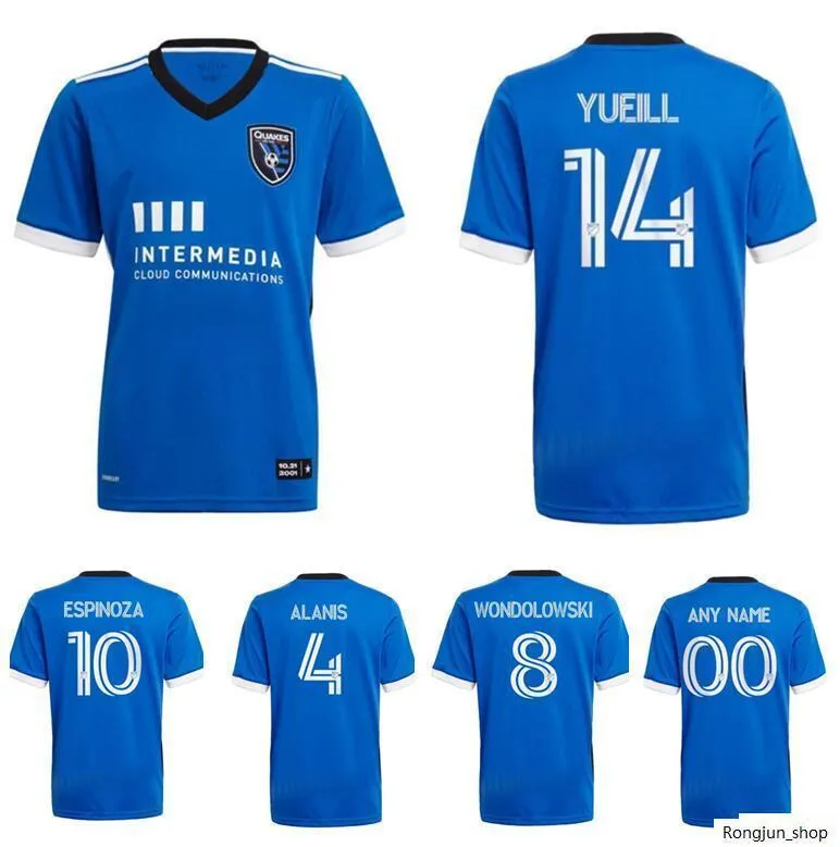 2021 MLS San Jose Earthquakes Soccer Jersey 21/22 #10 ESPINOZA WONDOLOWSKI Uniform Mens #6 ALANIS YUEILL Football Shirts