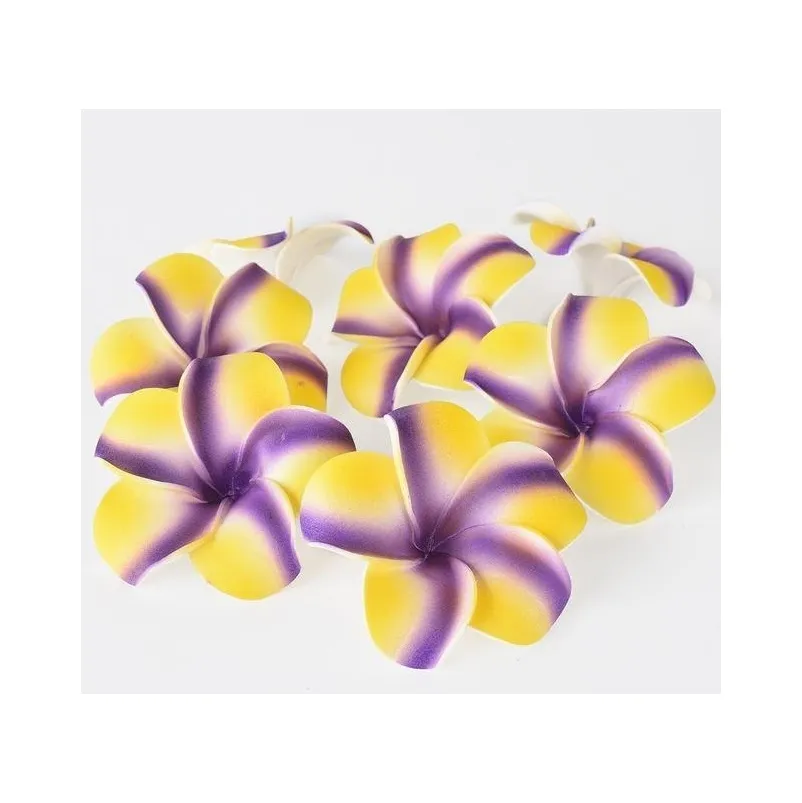 100pcs 7cm wholesale plumeria hawaiian foam frangipani flower for wedding party hair clip flower bouquet decoration