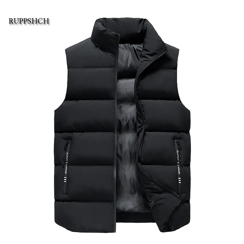 Men Vest Casual Autumn and Winter Thickening Increase M-8Xl Down Jacket 211216