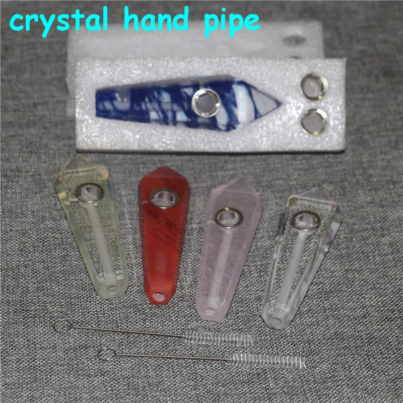 Natural Smoking pipe Crystal Stone pipes For Tobacco Quartz healing & Carb Hole Gemstone Tower Point