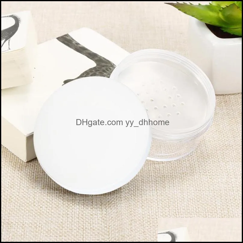 Storage Bottles & Jars 50ml Plastic Empty Loose Box Reusable Portable Travel Pot With Sieve Cosmetic Makeup Jar Container Sifter White