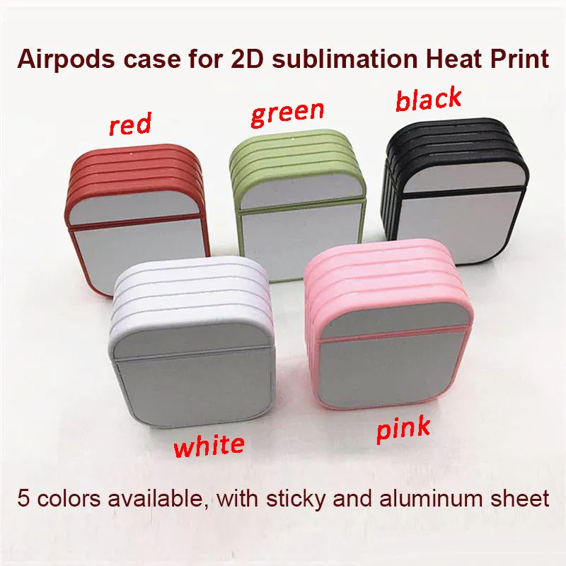 Sublimation 2D vierge pour étui AirPods Pro 3, accessoires pour écouteurs avec colle, feuille d'aluminium, impression de logo, transfert de chaleur, conception personnalisée à faire soi-même