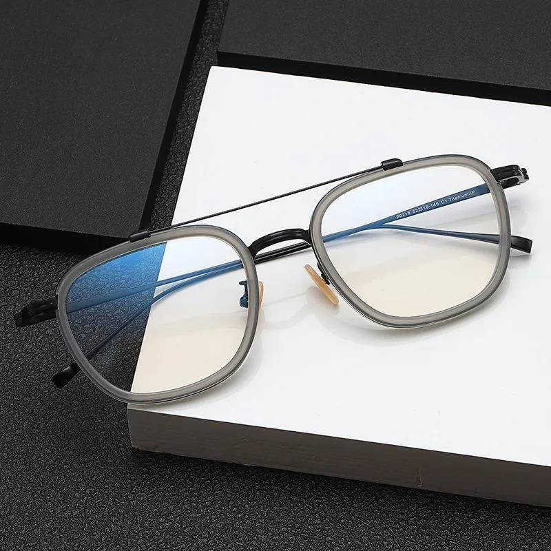 Mode Zonnebril Frames 2021 Titanium Lichtgewicht Gafas Vierkante Brillen Mannen Bril Myopia Recept Dames Blauw Blokkeren Polit Eyewea
