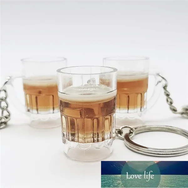 Cool Lovely Resin Crafts Beer Cup Keychain Unisex Women Men Simulation Mugs Pendant Keyring Cold Drink Jewelry Auto Accessories