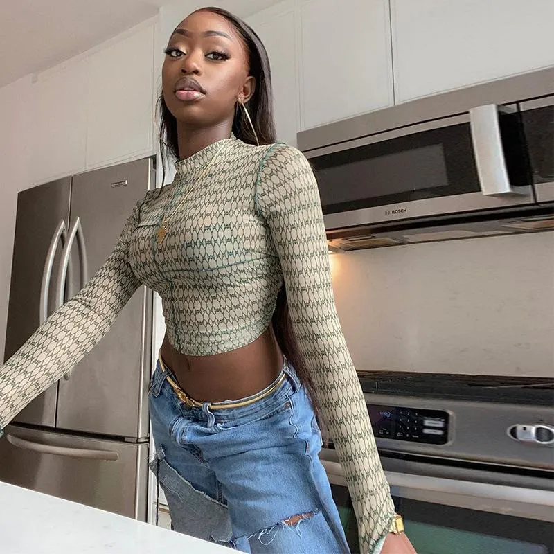Sheer mesh turtleneck deals