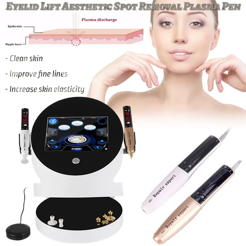 Bärbar 2 i 1 Ozon och Golden Beauty Machine Face Lifting Anti Wrinkle Ta bort plasmapenna