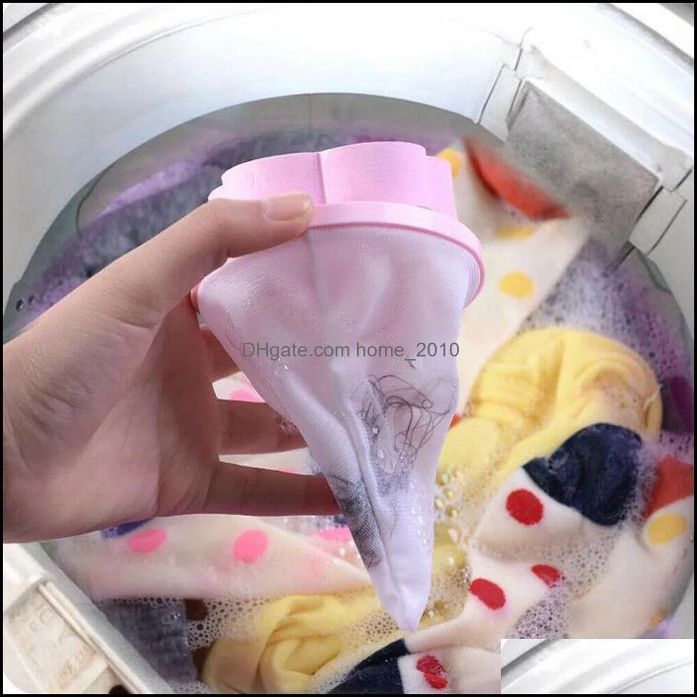 Reusable Washing Machine Floating Lint Mesh Bag Portable Washer Lint Catcher, Hair Filter Net Pouch, Washer Hair Catcher