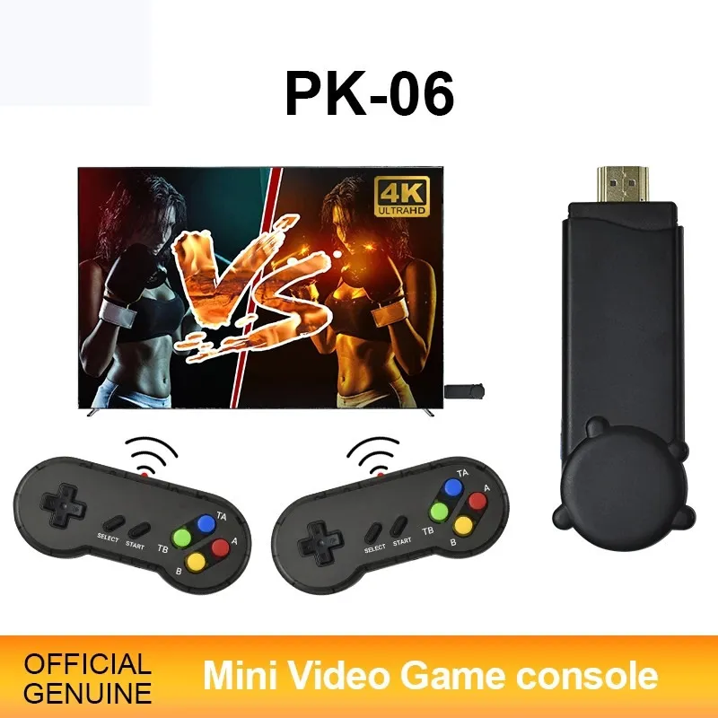 Powkiddy PK-06 Video Game Console Nostalgic Host 8 Bit TV Wireless Handheld Mini Jogo Console 628 Jogos Classic Dual Gamepad Presente Infantil