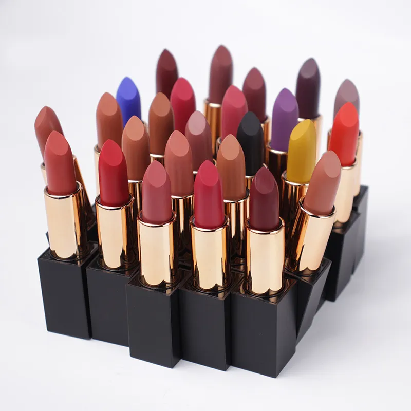 Privé label 25 kleuren matte naakt lippenstift waterdichte langdurige cosmetica lip make-up Custom Maak eigen merk lipsticks