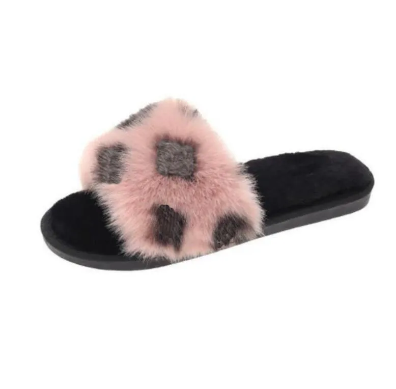 High Quality Women Slippers Fur Ladies Wool Slides Winter Fluffy Furry Montclair Warm Home Sandals Comfortable Fuzzy Girl Flip Flop Slipper