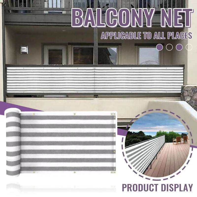 Abat-jour 0,9 x 4,9 m Home Balcon Écran de confidentialité avec œillets Clôture Deck Sail Yard Cover Uv Sunblock Wind Child Safe Protection # 4