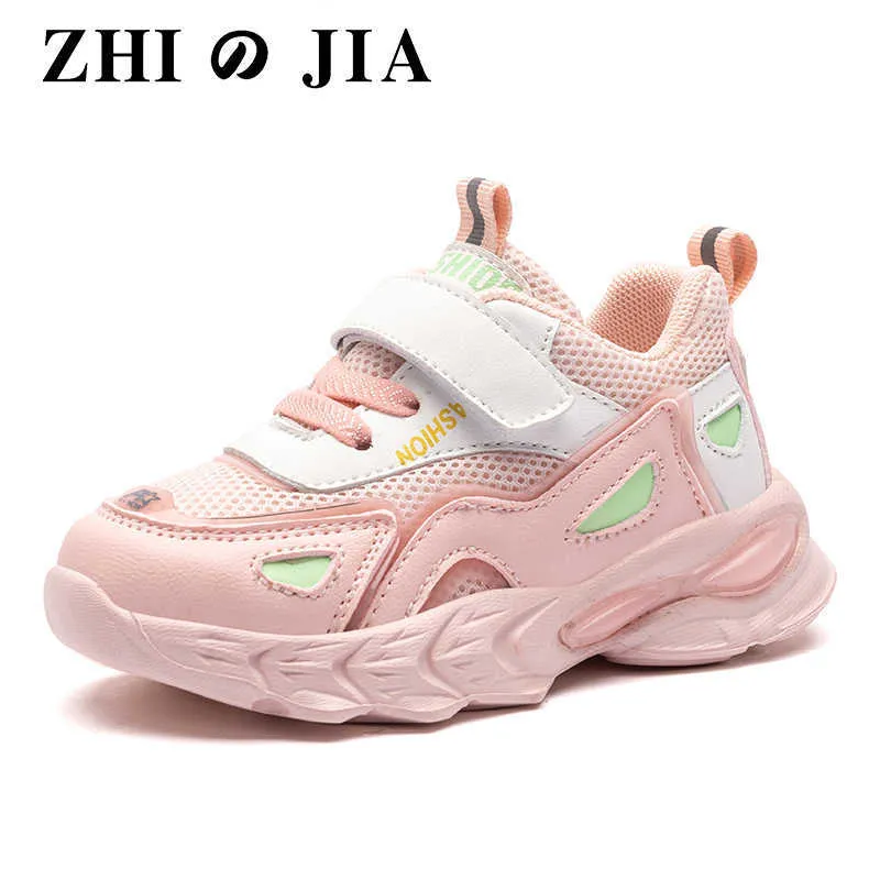 2021 autunno nuove scarpe per bambini comode scarpe da ginnastica in mesh traspirante per le ragazze dei ragazzi 3 5 7 9 anni scarpe casual antiscivolo per bambini 22-26 G1025