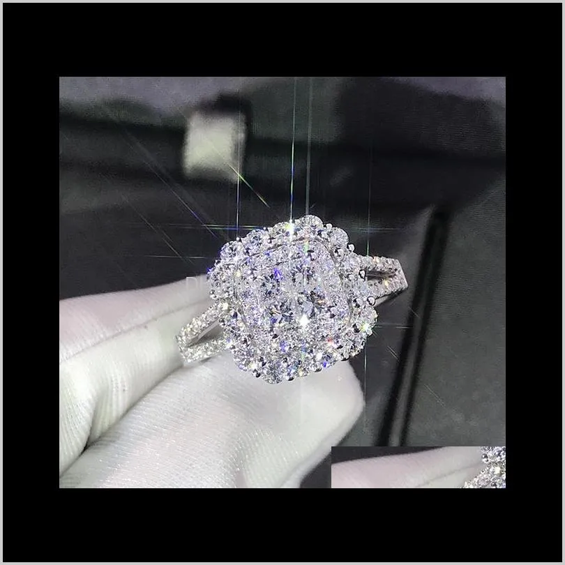 Luxury Sparkly Big Stone Zircon Zirconium Wedding Bands For Women