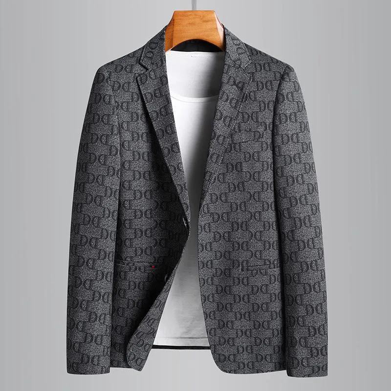 Minglu Vår Sommar Man Blazer Hög kvalitet Enkelknäppt Alla tryckta Herr Mode Slim Fit Casual Man 4XL Herrkostymer Blazers