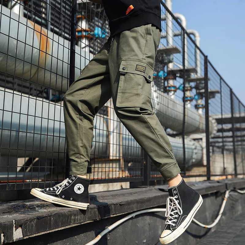 Korean Fashion Mens Cotton Korean Cargo Pants With Drawstring Pockets Loose  Fit, Ankle Length, Spring/Autumn Casual Wear 5XL From Bai03, $18.03