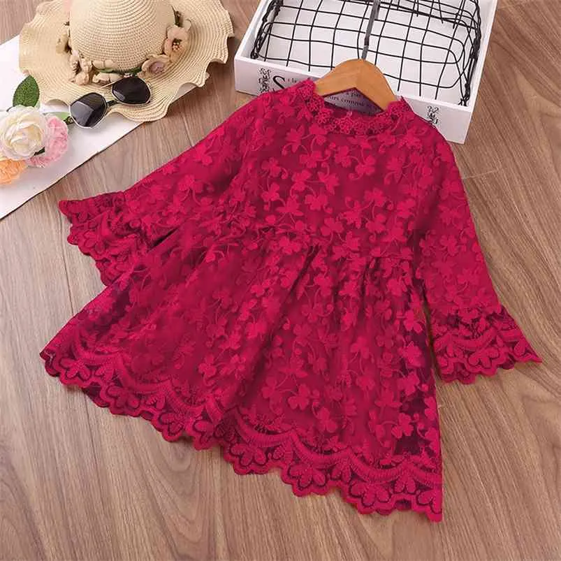 Meninas vestidos outono inverno Natal crianças roupas borboleta infantil bordado mangas compridas princesa vestido 210625