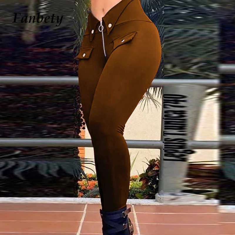 Femmes Sexy Skinny Pantalon Mode Élégant Couleur Solide Taille Haute Bouton Pantalon Pour Dames Casual Harajuku Pantalon Avec Ceintures 211006