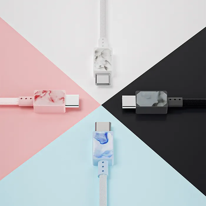 Ink painting 1.2M Type C Braided USB Charger Cables Micro V8 Cables Data Line Metal Plug fast charging for Samsung Note 20 S9 Plus Special design cable