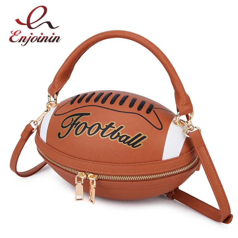 Football Shape Purse Rhinestone Crossbody Bag Womens Sporty
