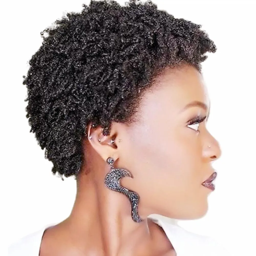 Короткие нарезанные волосы парики волос Pixie Pixie Pixie Full Afro kinky Кудрявые кружевные фронтские парики короткошерстные бразильские бортовые парик Humanhair для чернокожих женщин