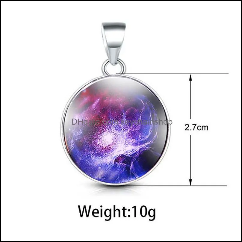 Charms Retro Pendant Starry Sky Zinc Alloy Glass Pendants Car Keychain Cell Phone Round Hanging LL@17