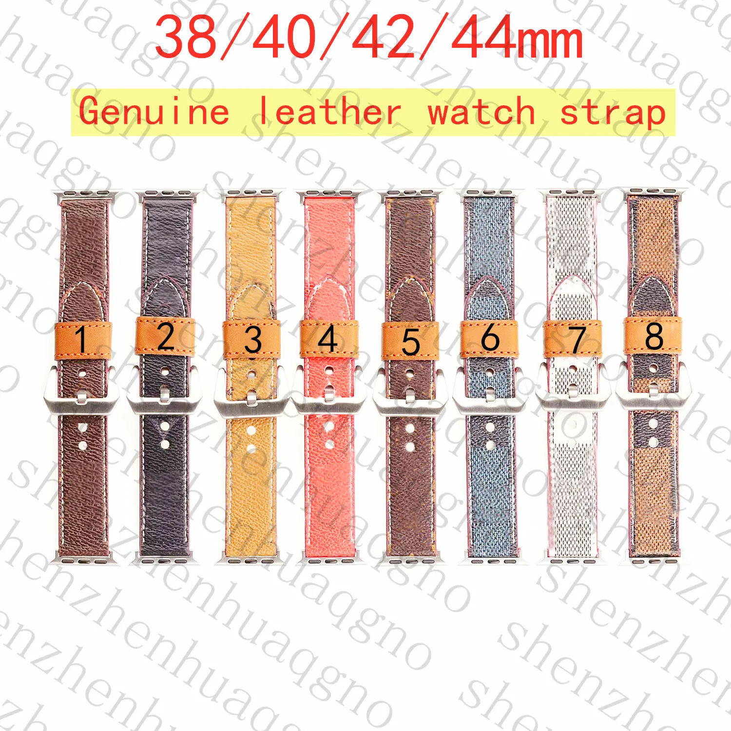 För Apple Watch Band Watch Strap IWatch Series 7 1 2 3 4 5 6 Watchbands 41mm 45mm 42mm 38mm 40mm 44mm Bands Leather Fashion Wristband Stripes Watchband Women Män gåva gåva