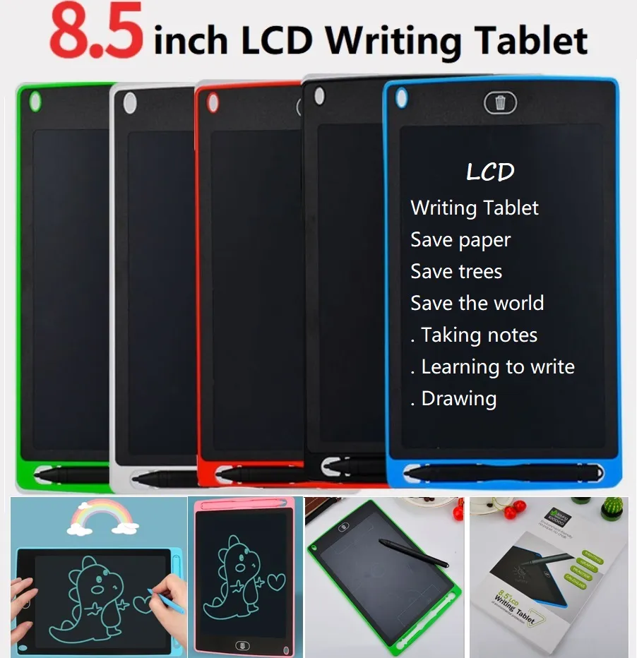 8.5 inch Writing Tablet Drawing Board Blackboard Handwriting Pads Gift for Adults Kids Paperless Notepad Tablets Memos With Upgraded Pen