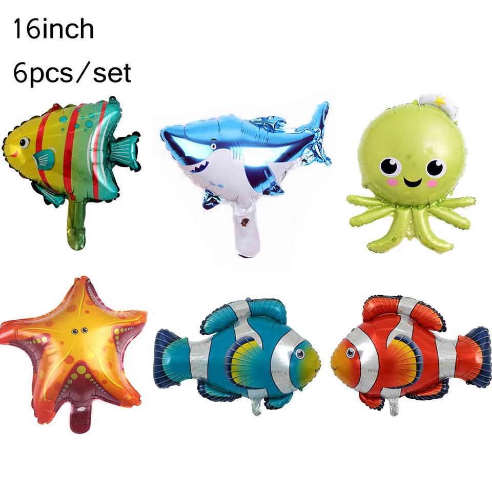 Ocean Theme Balloon Kit Cartoon Shark/Fish Under Sea Animals Beginning With  N Balls Kids Birthday Gifts DIY Party Decoration Home Supplies 210408 From  Dou08, $13.87