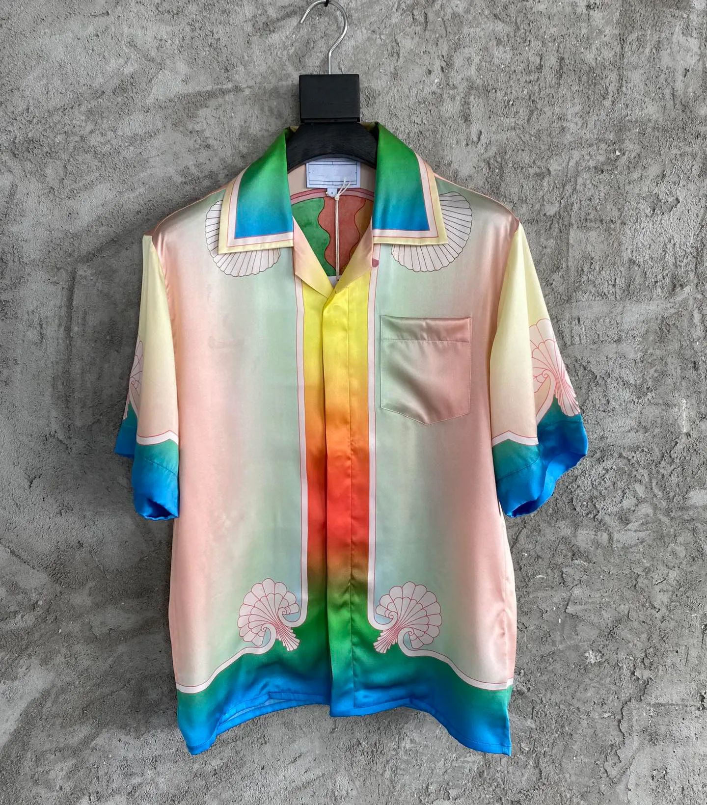 Summer Luxury Mens Camiseta Designer de moda cor sonho impresso tecido de seda de alta qualidade masculina