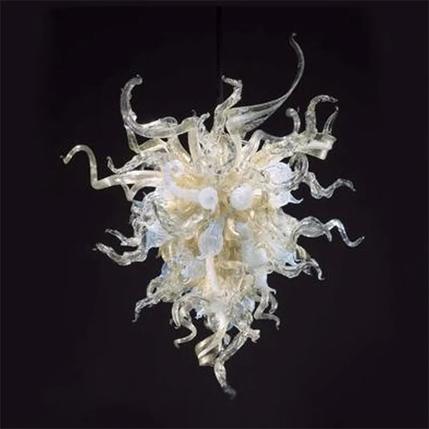 Matsal hängande lampa w40xh50cm vintage 100% mun blåste ljuskronor ljus glas ljuskrona belysning LED art deco