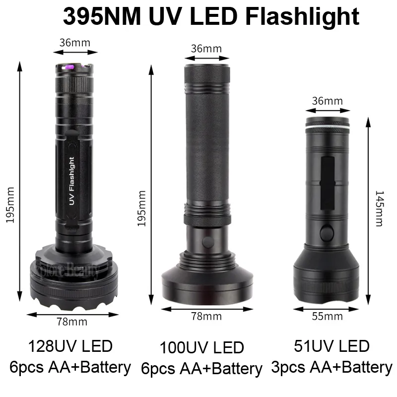 Linterna de luz ultravioleta de luz negra, 21 LED de 395 nm, mini detector  de orina de mascotas para perros y gatos, manchas secas, curado de resina