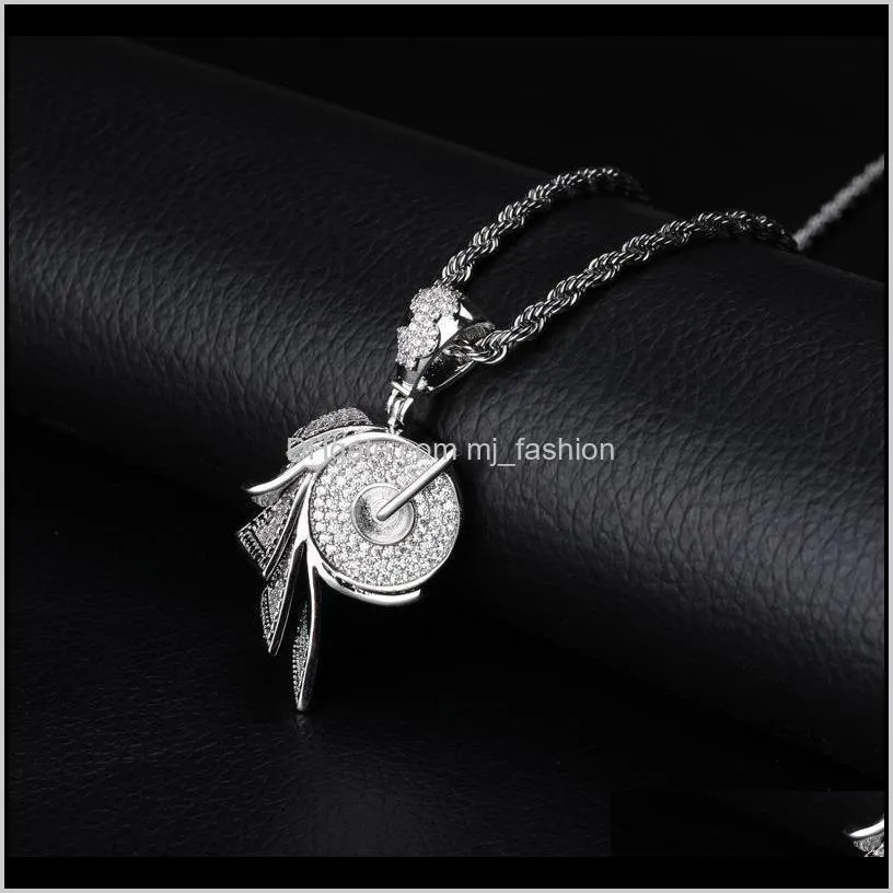 hip hop necklace hot sale necklace roll shape pendant gold plated with zircon necklace fashion personality jewelry necklaces