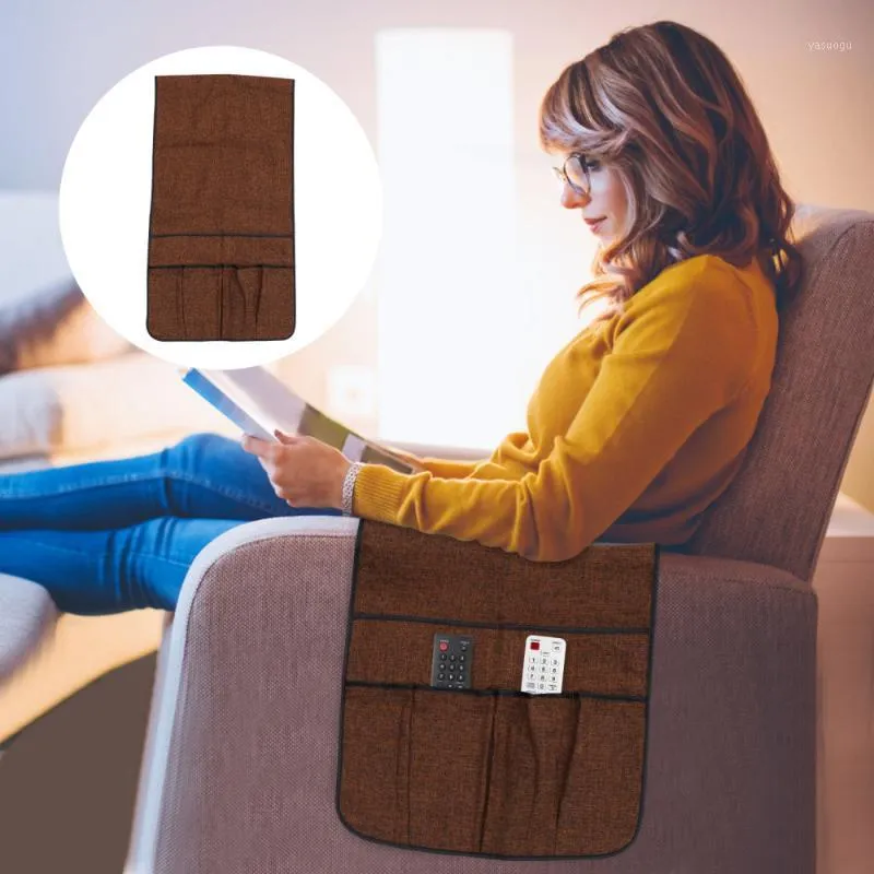 Sacos de armazenamento sofá braço bolso bolso celular óculos de telefone beber bolsa de suporte de lanche
