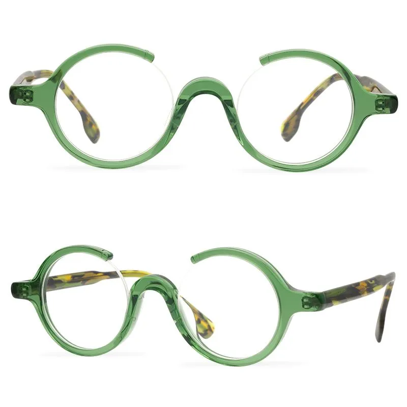 Mode solglasögon ramar personifierade halvram glasögon macaron godis färg gafas hip-hop kul transparent designer unga gröna lentes opti
