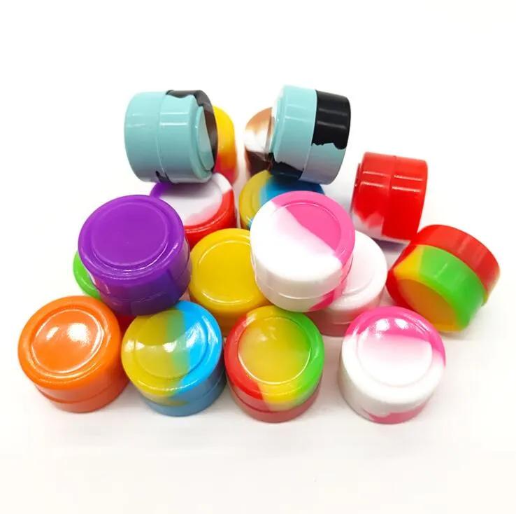 Wholesale 500 Pcs/lot Silicone Container Dab Tool 2 Ml Food Grade Wax Jars Non-stick Storage Containers free fast DHL