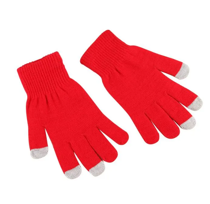 Guanti unisex con touch screen colorati Donna Uomo Guanti invernali caldi e comodi in morbido cotone elasticizzato 12 colori Regali di Natale gratuiti