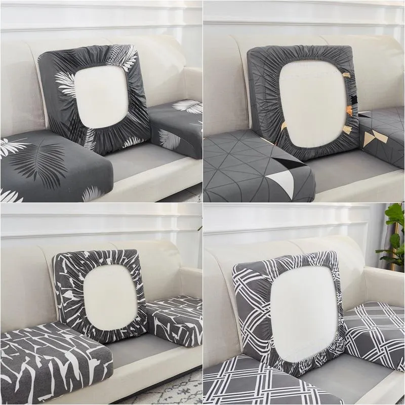 Stolskydd 1/2/3/4 Soffa SEAT CUSHION Cover Corner Slipcover Elastic Couch Funure Protector Floral Plant Printing