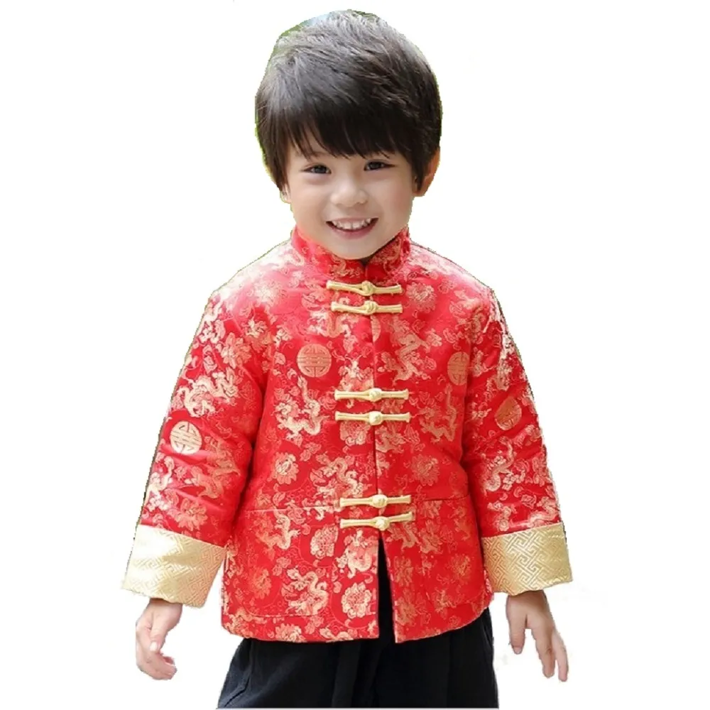 Dragon Bébé Garçons Manteau Tang Costume Chine Vêtements Robe Costumes Garçon Vêtements Tenues Enfants Survêtement Enfants Veste Robe Festival 210413